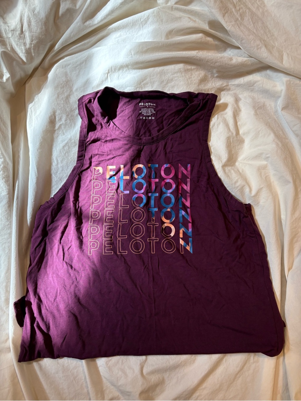 Peloton Women's Plum Muscle Tank with Multicolor Logo